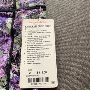lululemon athletica Pants & Jumpsuits - Lululemon fast and free crop II leggings lululemon athletica Pants & Jumpsuits - Lululemon fast and free crop II leggings